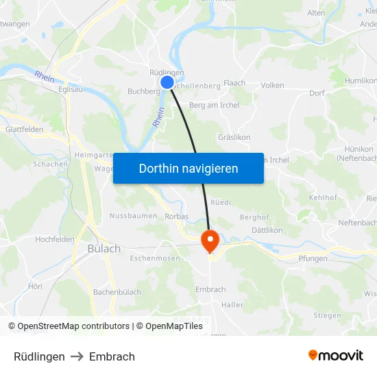 Rüdlingen to Embrach map