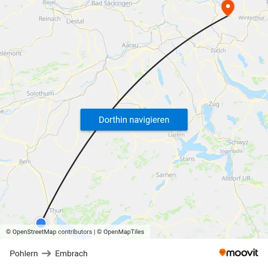 Pohlern to Embrach map