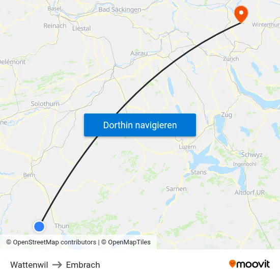 Wattenwil to Embrach map