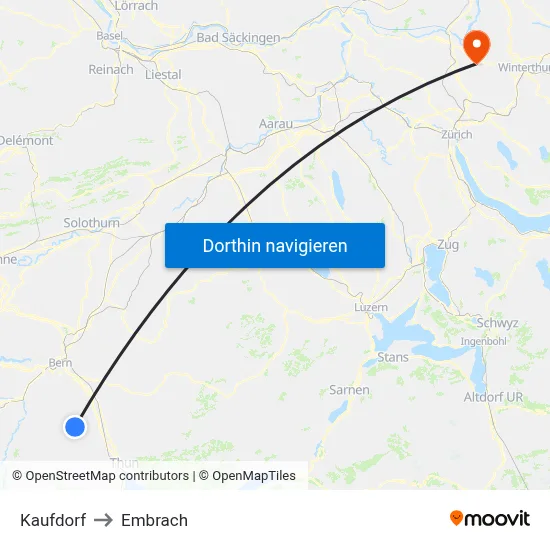 Kaufdorf to Embrach map
