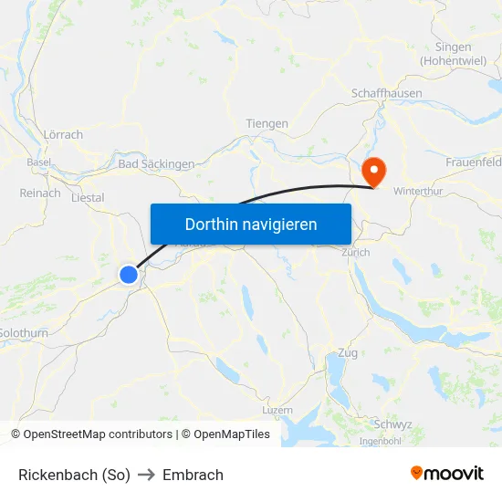 Rickenbach (So) to Embrach map