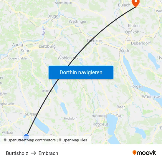 Buttisholz to Embrach map