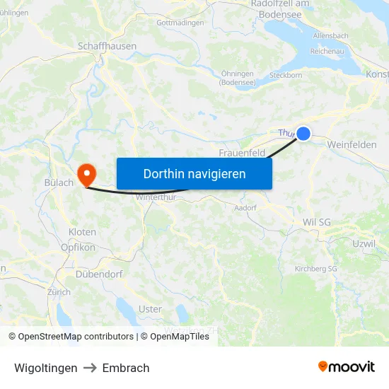 Wigoltingen to Embrach map