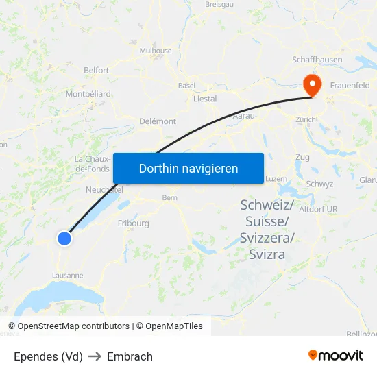 Ependes (Vd) to Embrach map