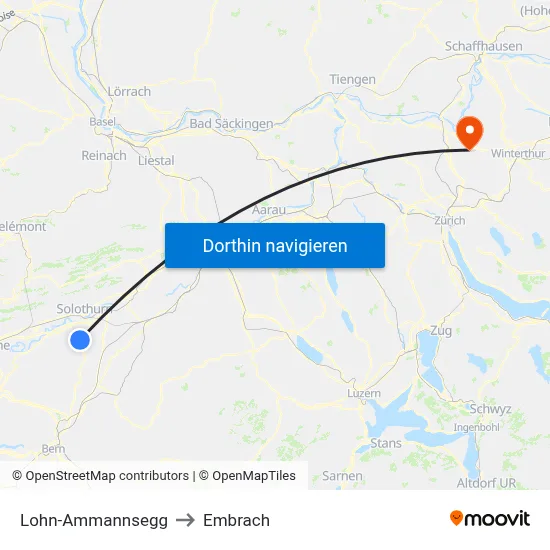 Lohn-Ammannsegg to Embrach map