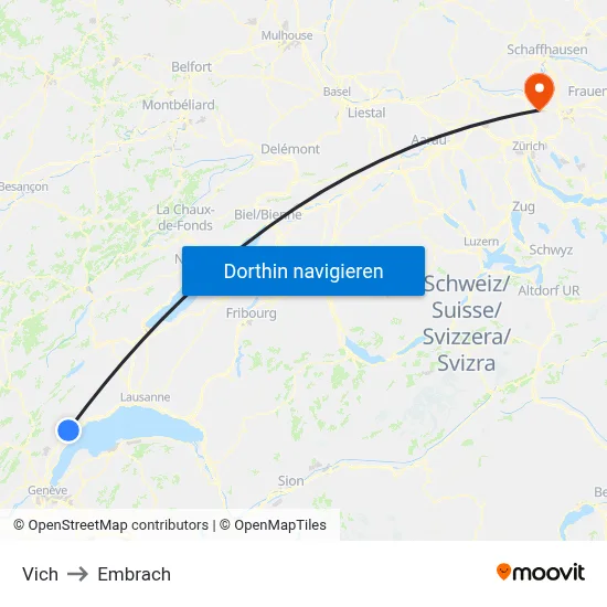Vich to Embrach map