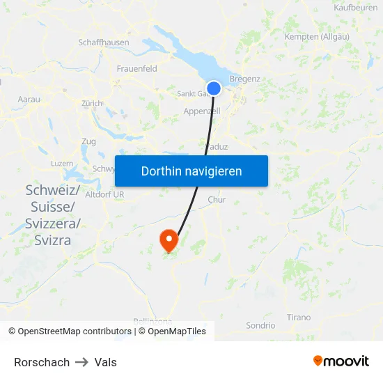 Rorschach to Vals map