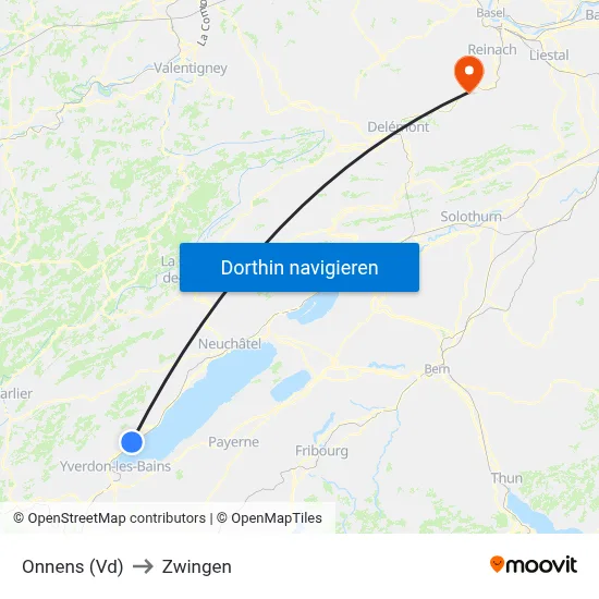 Onnens (Vd) to Zwingen map