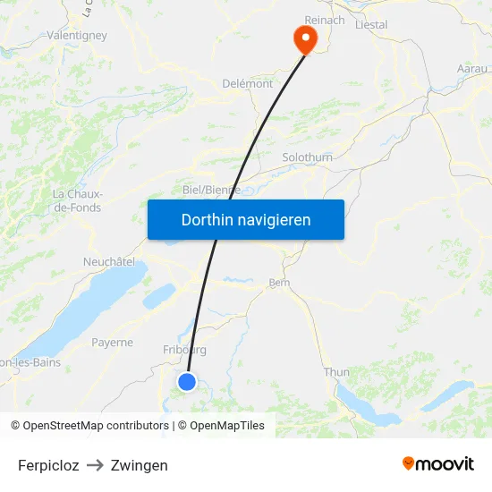 Ferpicloz to Zwingen map