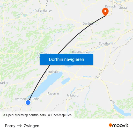 Pomy to Zwingen map