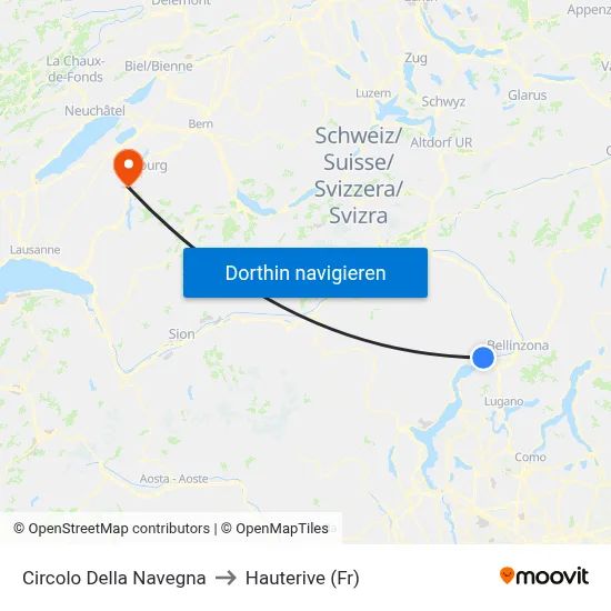 Circolo Della Navegna to Hauterive (Fr) map