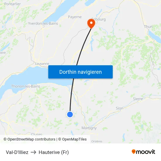 Val-D'Illiez to Hauterive (Fr) map