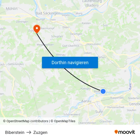 Biberstein to Zuzgen map