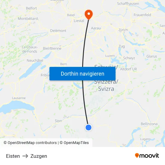 Eisten to Zuzgen map