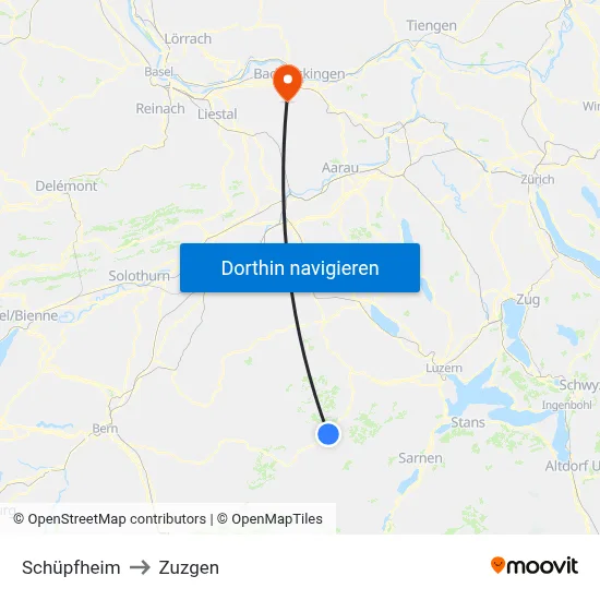 Schüpfheim to Zuzgen map