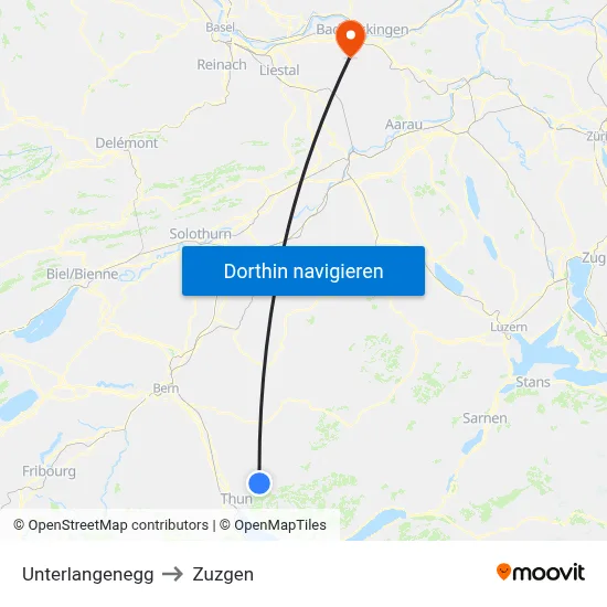 Unterlangenegg to Zuzgen map