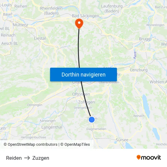 Reiden to Zuzgen map