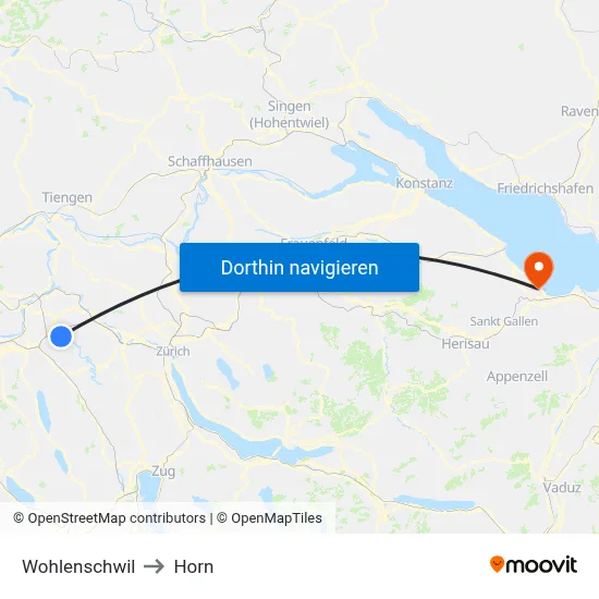 Wohlenschwil to Horn map