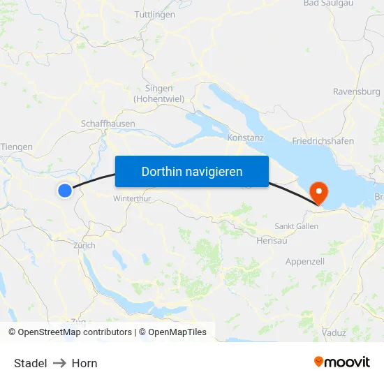 Stadel to Horn map