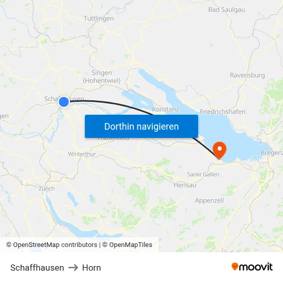 Schaffhausen to Horn map
