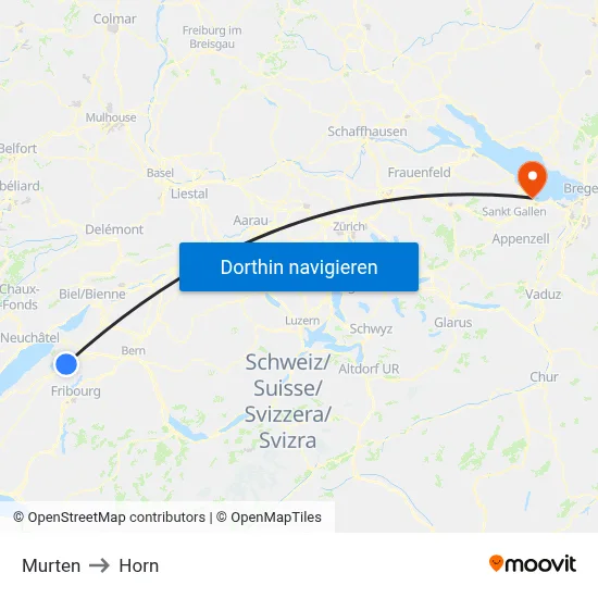Murten to Horn map