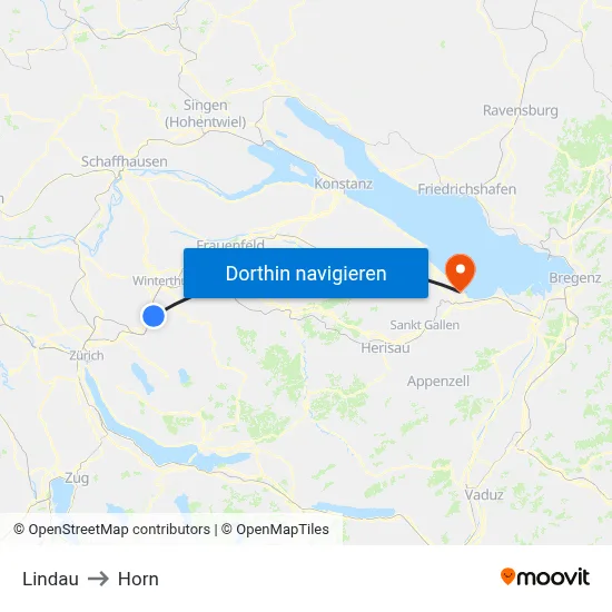 Lindau to Horn map