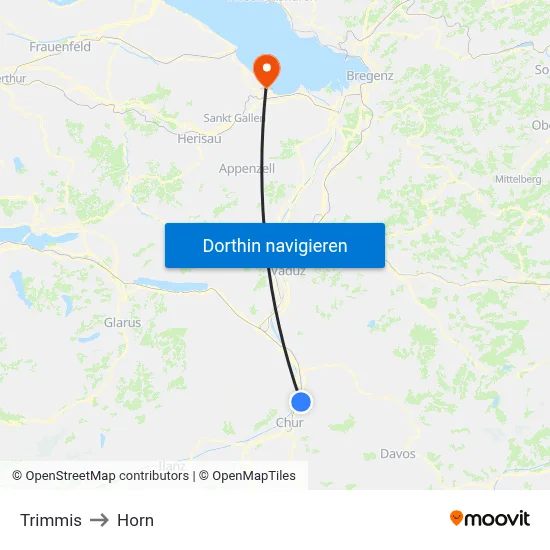 Trimmis to Horn map