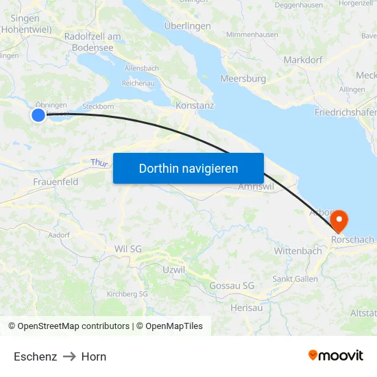 Eschenz to Horn map
