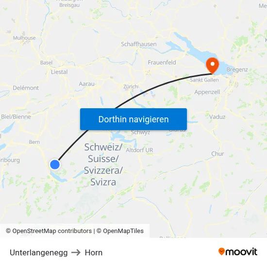 Unterlangenegg to Horn map