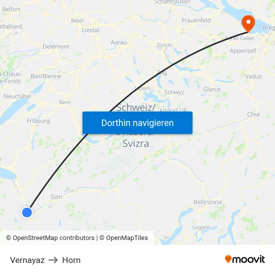 Vernayaz to Horn map