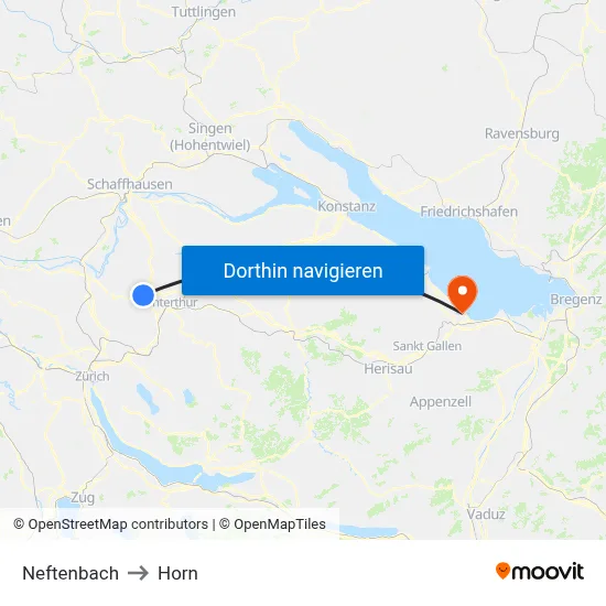 Neftenbach to Horn map