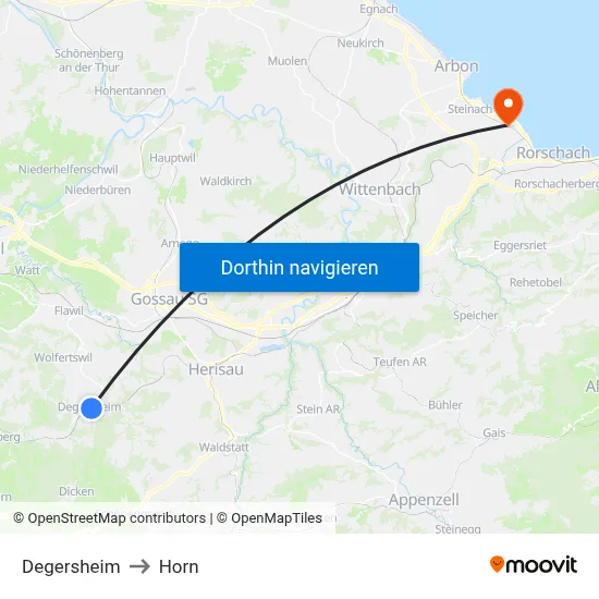 Degersheim to Horn map