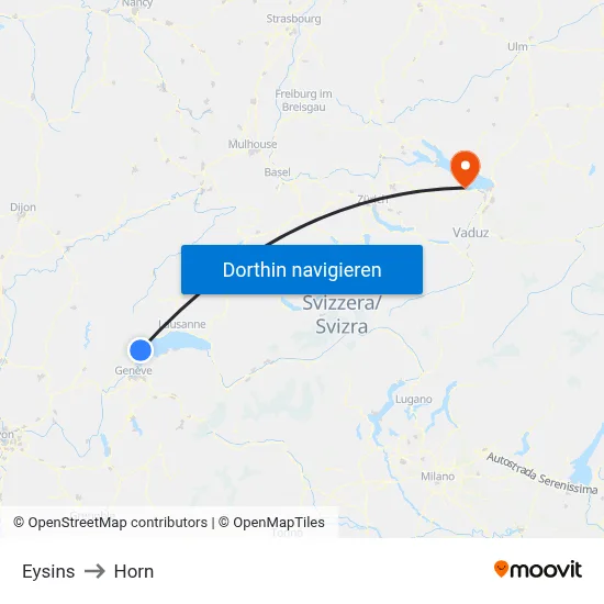 Eysins to Horn map