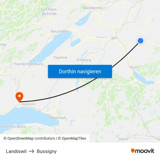 Landiswil to Bussigny map