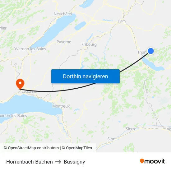 Horrenbach-Buchen to Bussigny map