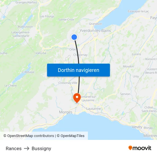 Rances to Bussigny map
