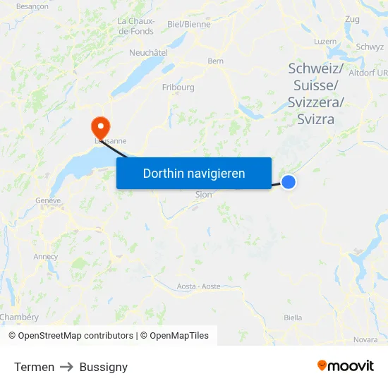 Termen to Bussigny map