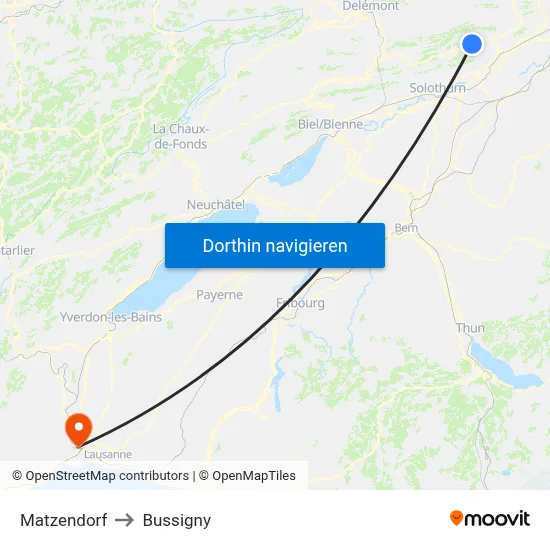 Matzendorf to Bussigny map