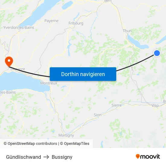 Gündlischwand to Bussigny map