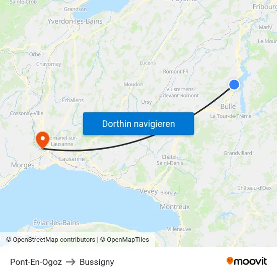 Pont-En-Ogoz to Bussigny map