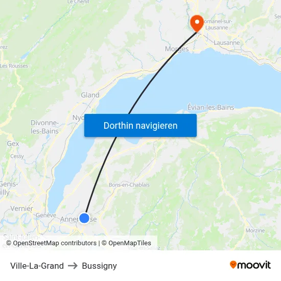 Ville-La-Grand to Bussigny map