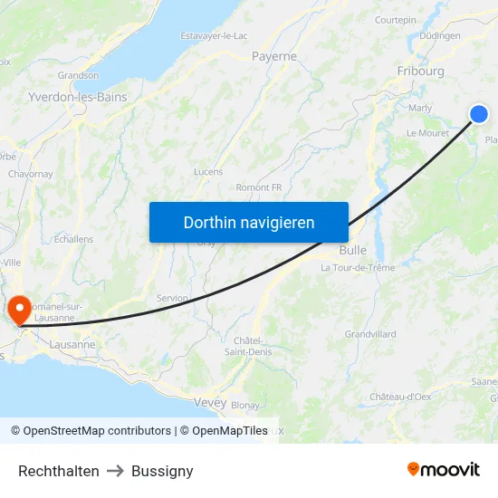 Rechthalten to Bussigny map