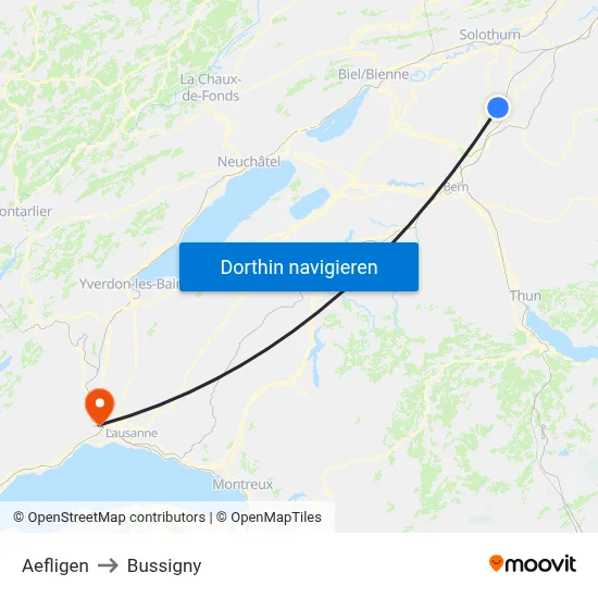 Aefligen to Bussigny map