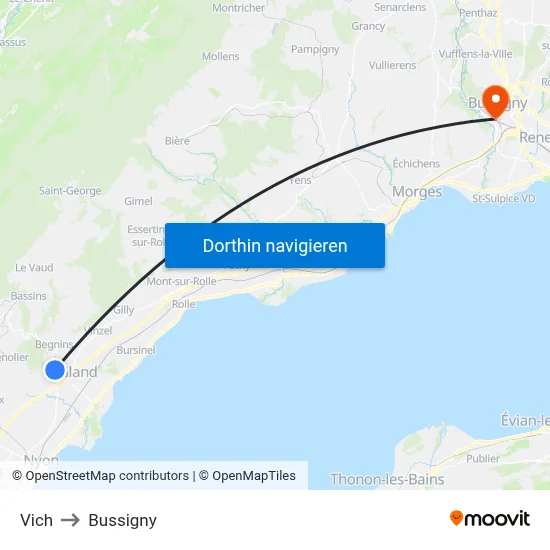 Vich to Bussigny map