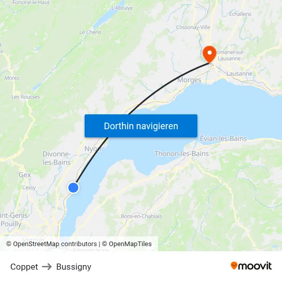 Coppet to Bussigny map