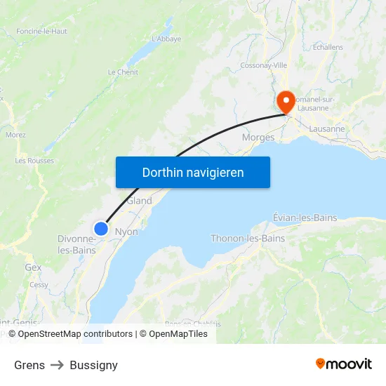 Grens to Bussigny map