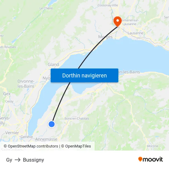 Gy to Bussigny map