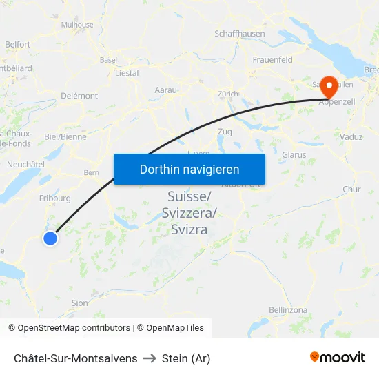 Châtel-Sur-Montsalvens to Stein (Ar) map