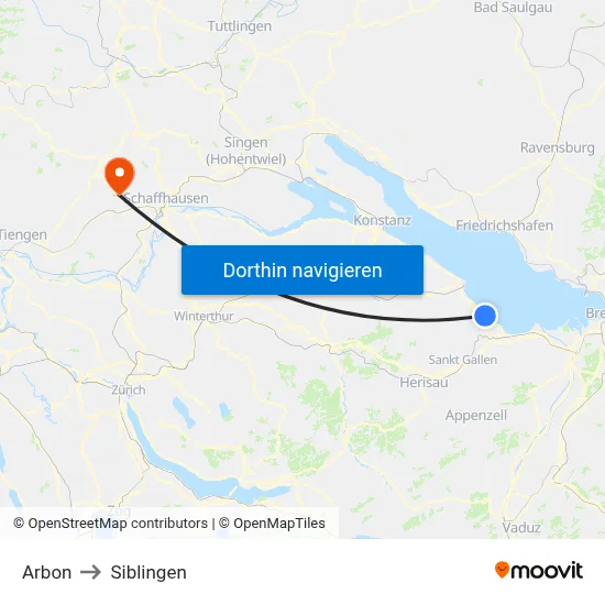 Arbon to Siblingen map