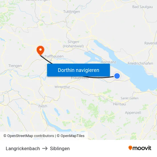 Langrickenbach to Siblingen map
